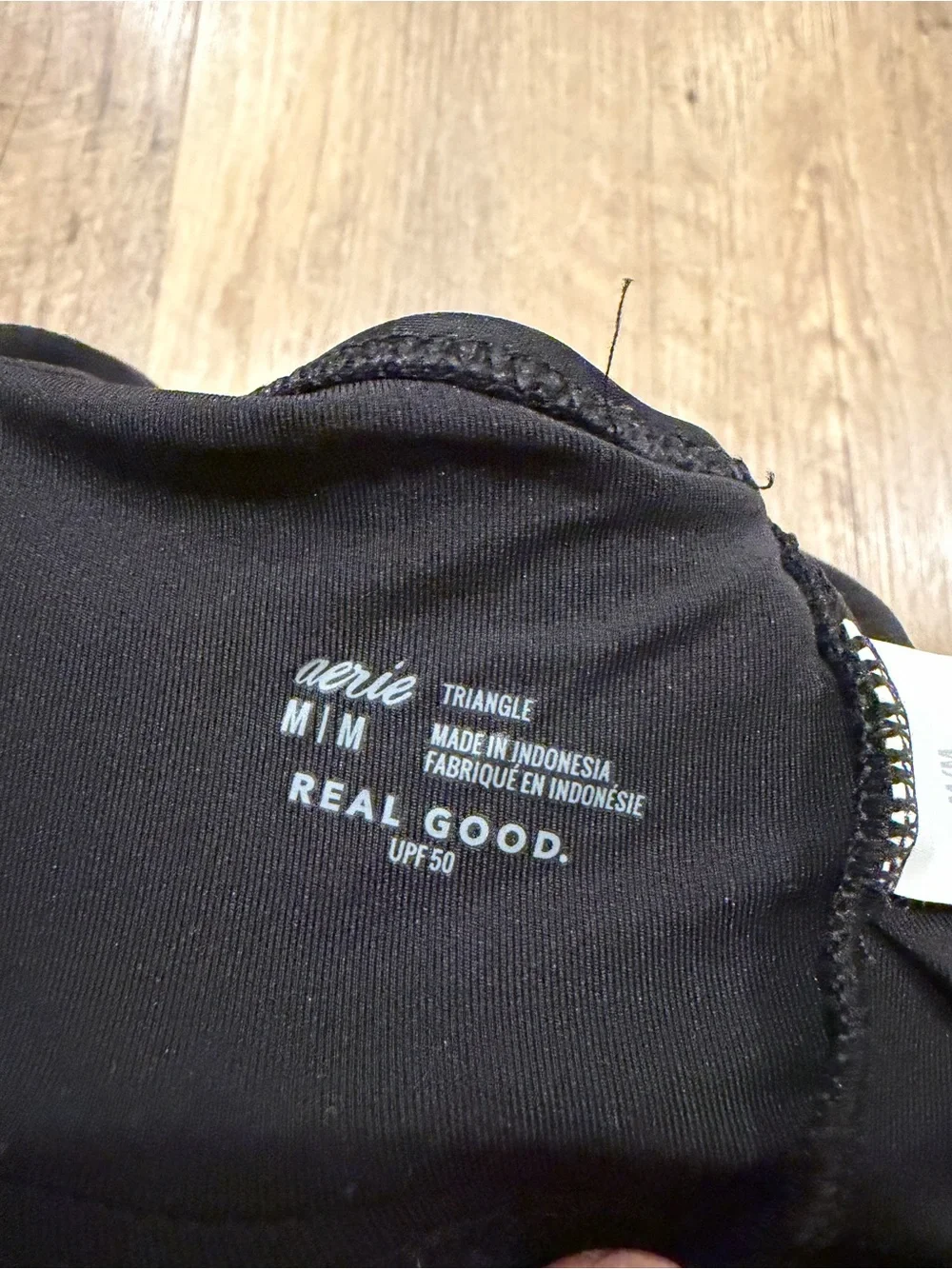 aerie Triangle Black V-Neck Bikini Top Medium